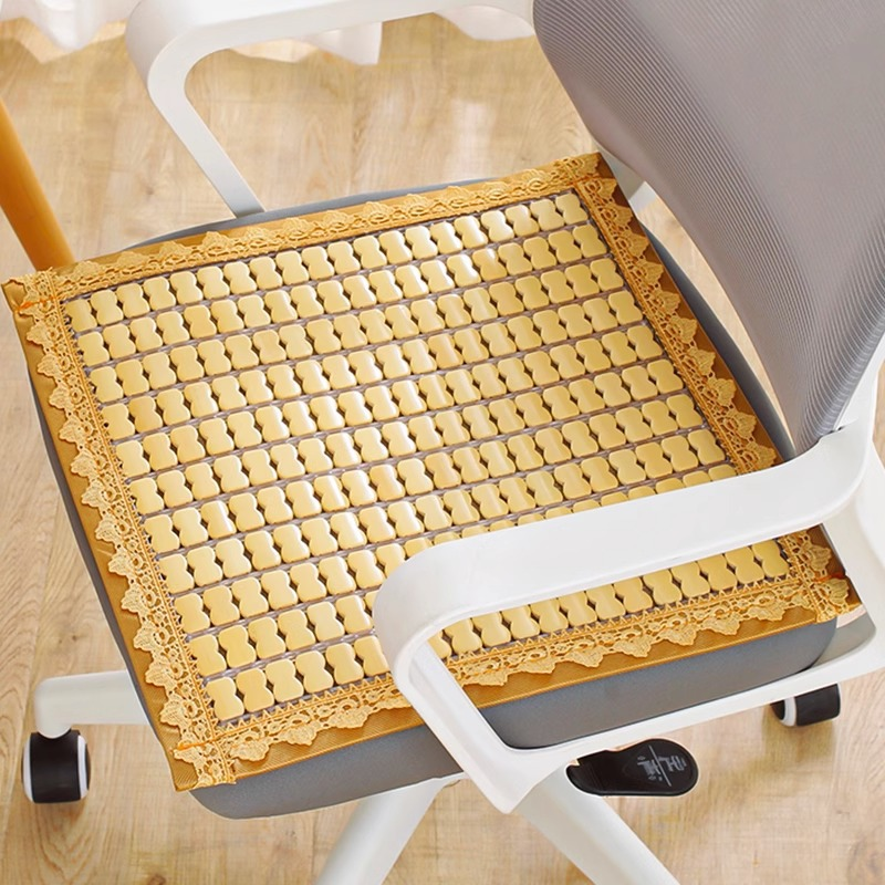 Natural wood tone Bamboo Chair Cushions Summer Car Seat Cushion Seat Pad, Breathable Anti-Slip Size 40X40cm