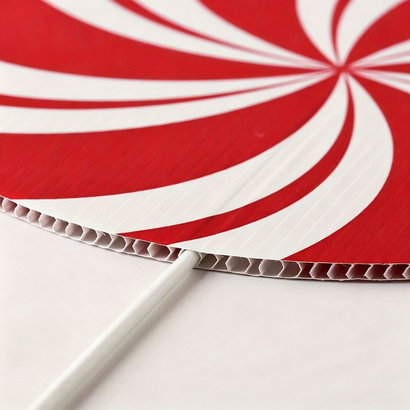 12Pcs Christmas Peppermint Lollipop Yard Stakes, Red White Candy Shape Waterproof Corrugated Plastic Tree Picks, Xmas Candy Cane Ornaments for Christmas Tree, Holiday Party Outdoor Decorations