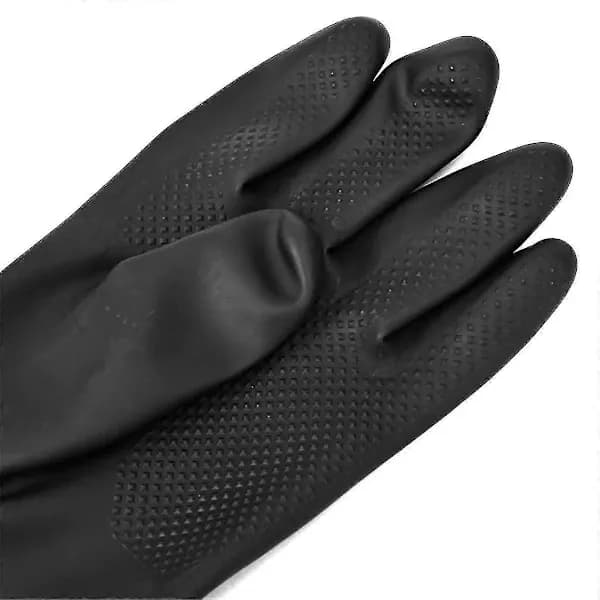 Sandblasting Cabinet Gloves Heavy-Duty Rubber 60 cm Length Cotton Lined Abrasion Resistant with Rough Surface for Secure Grip