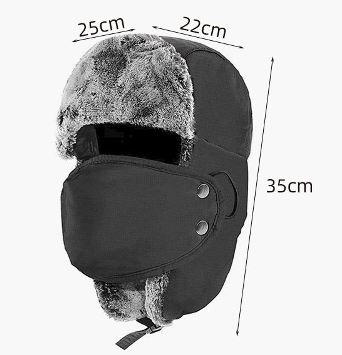 Winter Hat, Pilot Hat, Ushanka, Russian Hat, With Ear Flaps, for Cold Weather, Travel and Daily Winter Wear, 56-59 cm, Grey