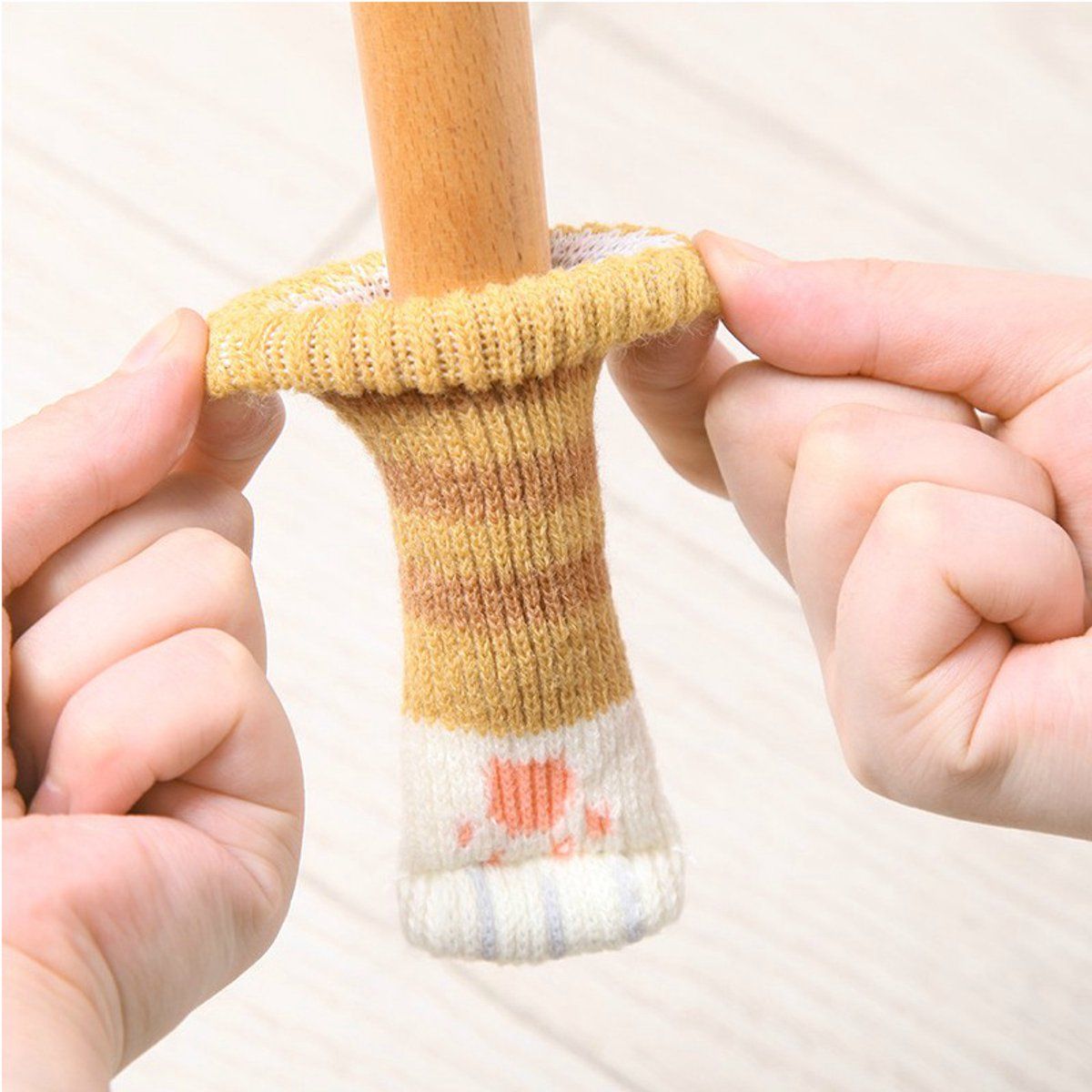 24 Pieces, Chair Leg Socks, Knitting, Premium Elastic Protectors, Door Handle Cover, Chair Protector, for Cold Weather, Travel and Daily Winter Wear