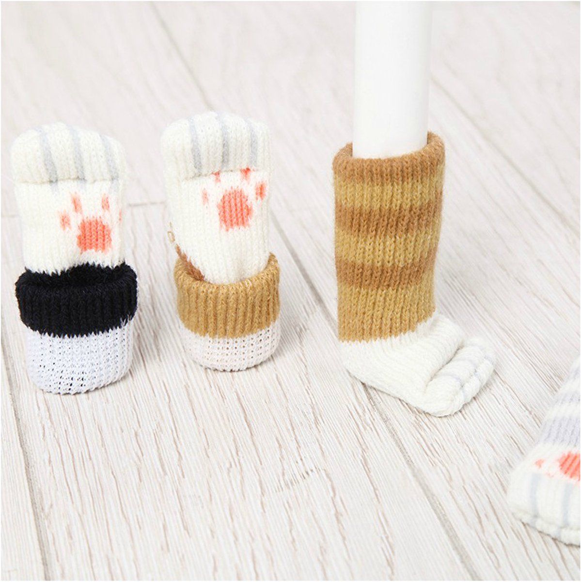 24 Pieces, Chair Leg Socks, Knitting, Premium Elastic Protectors, Door Handle Cover, Chair Protector, for Cold Weather, Travel and Daily Winter Wear