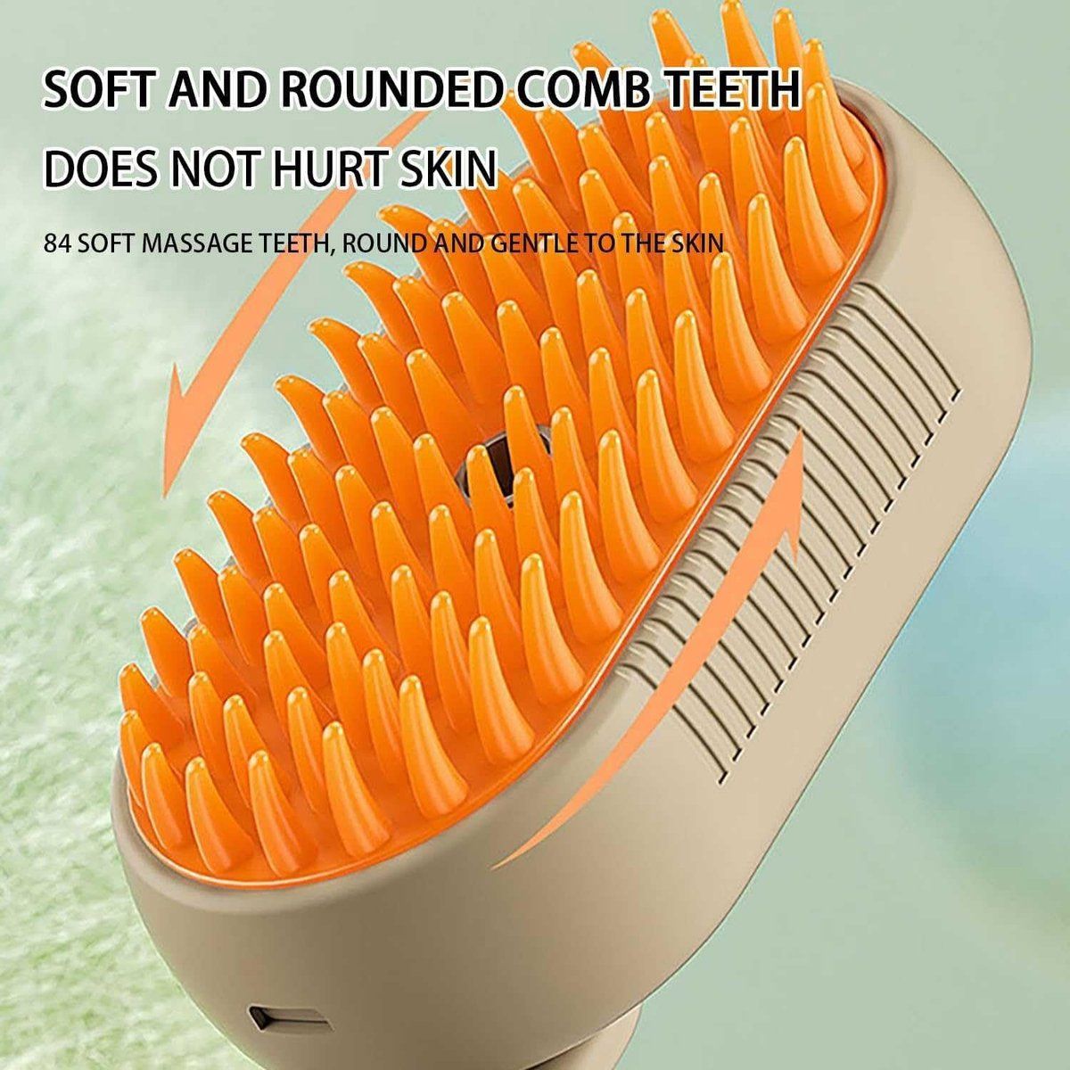 Cat Comb, Dog Brush for Long Hair, 3-in-1 Steam Detangling Brush for Cats and Dogs, Reduces Loose Hair, Coffee