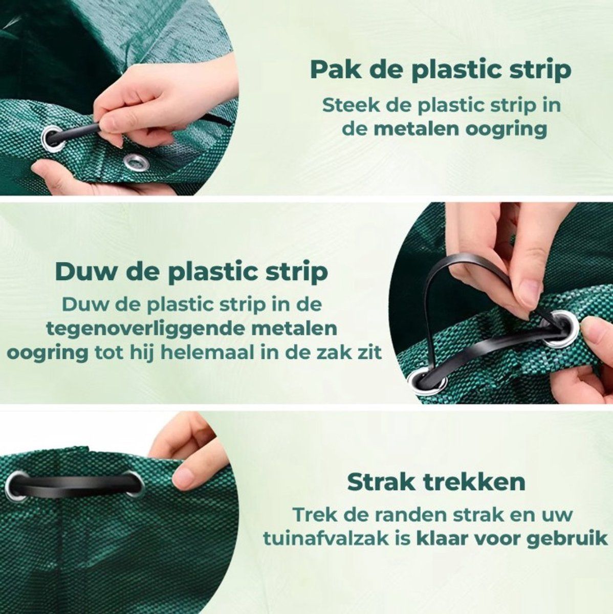 Sustainable Garden Waste Bag 500L, Extra Large, Foldable Garden Bag, Big Bag, Rubble Bag, Green Waste, Leaf Bag, Waterproof