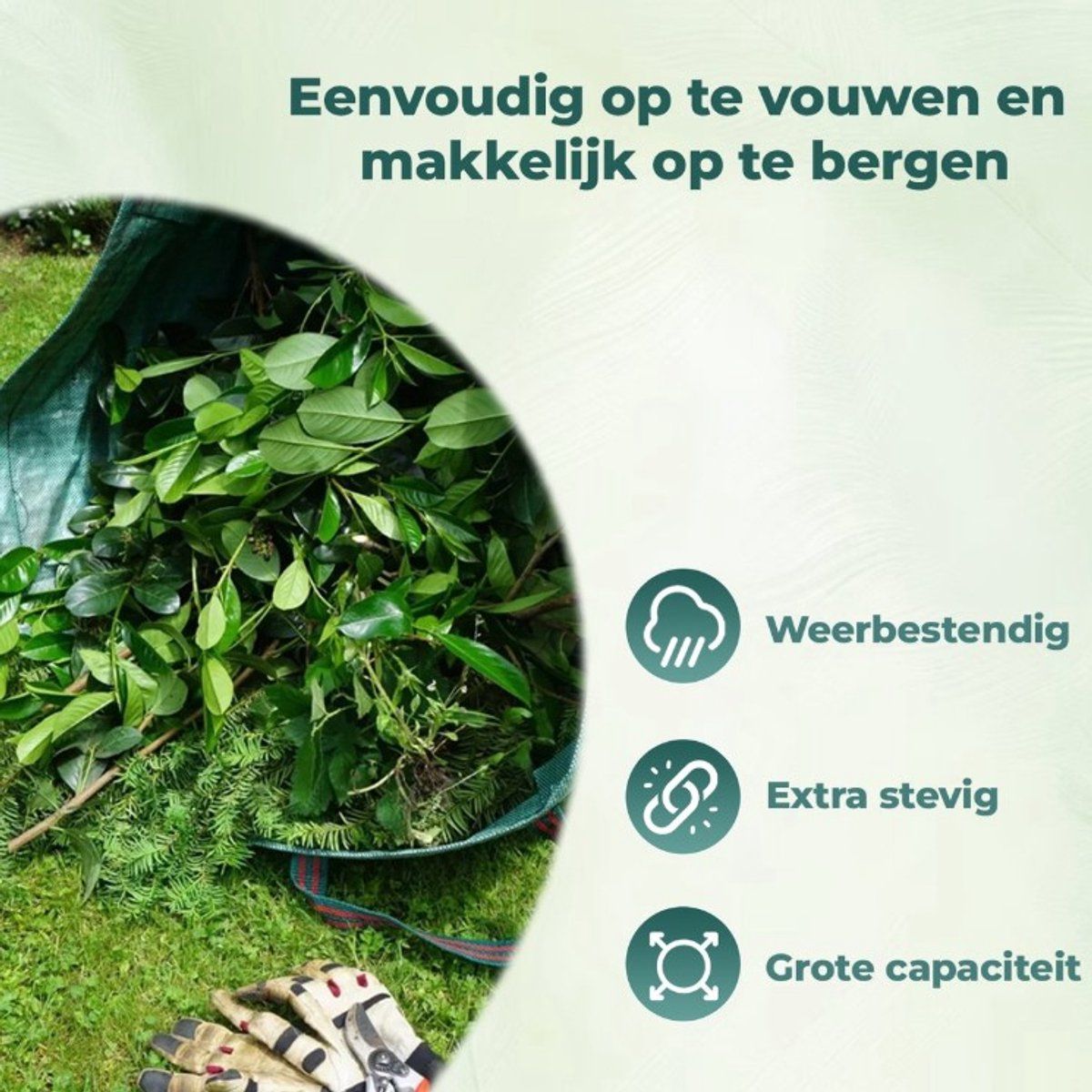 Sustainable Garden Waste Bag 500L, Extra Large, Foldable Garden Bag, Big Bag, Rubble Bag, Green Waste, Leaf Bag, Waterproof