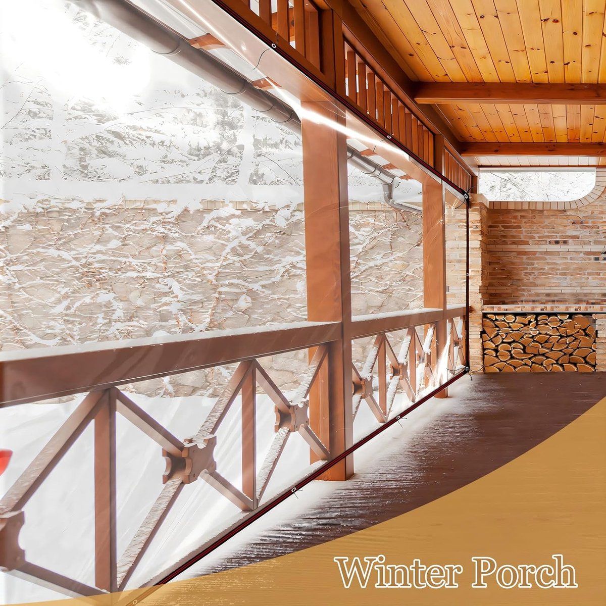 Transparent PVC Tarpaulin, Heavy Duty Patio Cover for Plant, Garden and Chicken Coop Wind and Rain Protection, 4 x 4 m