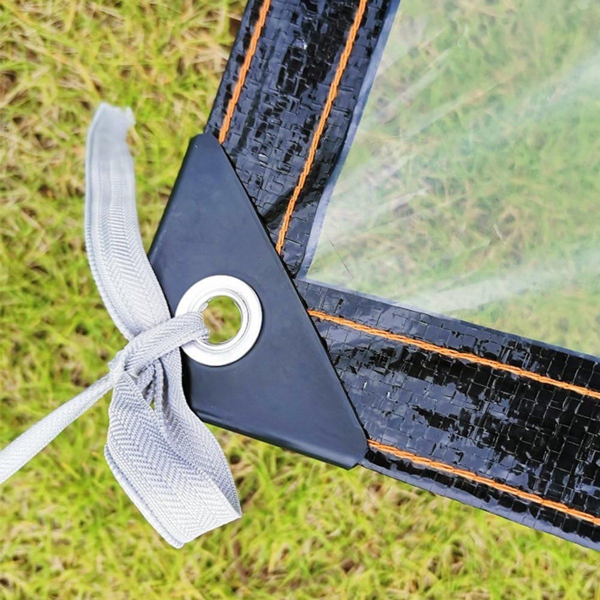 Waterproof Transparent Tarpaulin with Reinforced Edges, Durable Weather Resistant Cover for Furniture, Roofs and Outdoor Use, 1 x 2 m