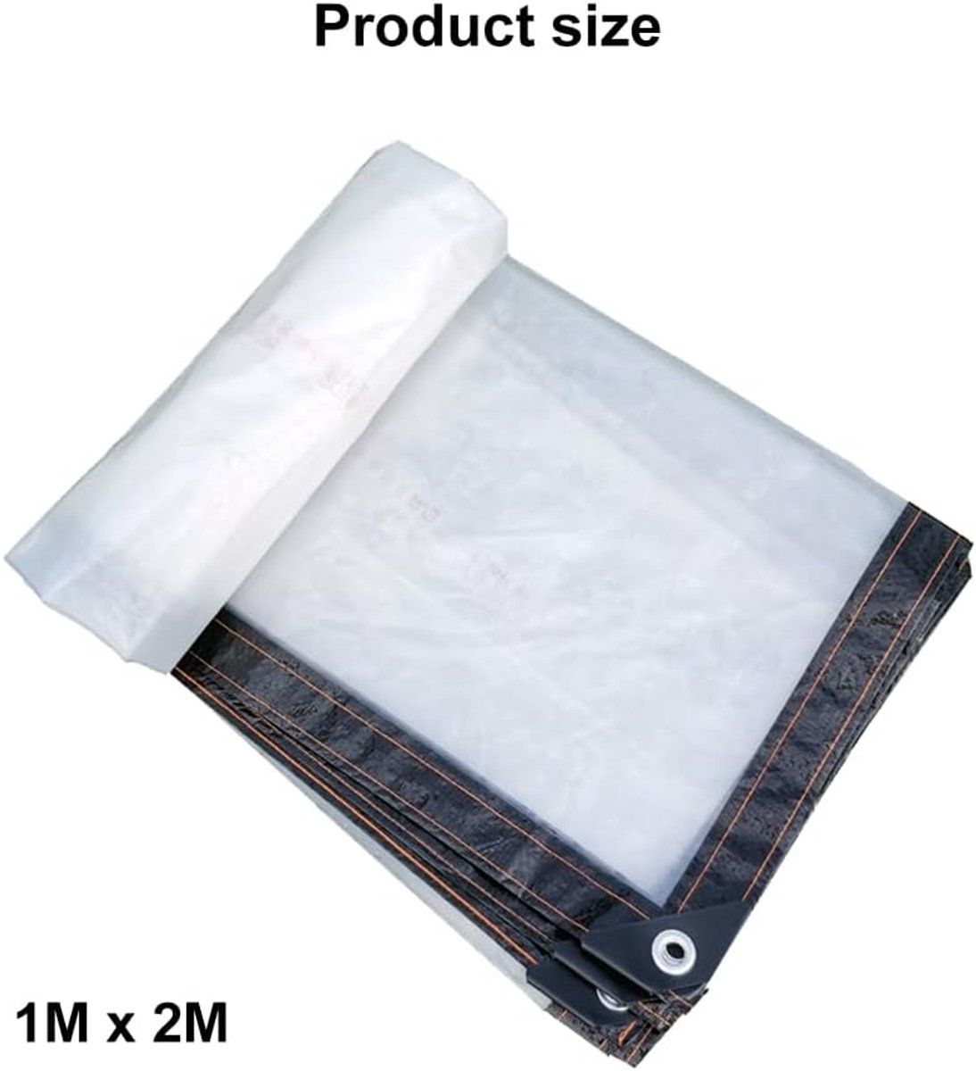 Waterproof Transparent Tarpaulin with Reinforced Edges, Durable Weather Resistant Cover for Furniture, Roofs and Outdoor Use, 1 x 2 m