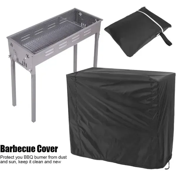 1 Piece Square Charcoal Grill Cover,420D Waterproof Oxford Fabric UV-Resistant Outdoor BBQ Protector, Black, 80 x 66 x 100 cm