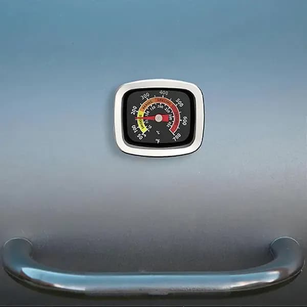 BBQ Grill Thermometer Dual-Display Stainless Steel Temperature Gauge for Smokers Ovens and Meat Cooking Silver