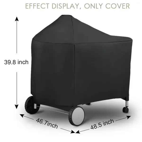 Waterproof Grill Cover with Velcro Straps Compatible with Weber Performer Premium and Deluxe 22 Inch Charcoal Grills, 124 x 65 x 101 cm