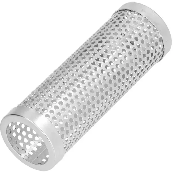 304 Stainless Steel Pellet Smoker Tube with Large Capacity Mesh for Hot and Cold Smoking on BBQ Grills, Silver, 15 x 5 cm