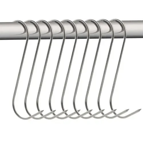 15 Pack Stainless Steel Smoking Hooks, Sharp Meat and Fish Hooks for Home Smoking, BBQ, Butchery and Food Preparation, 15 cm
