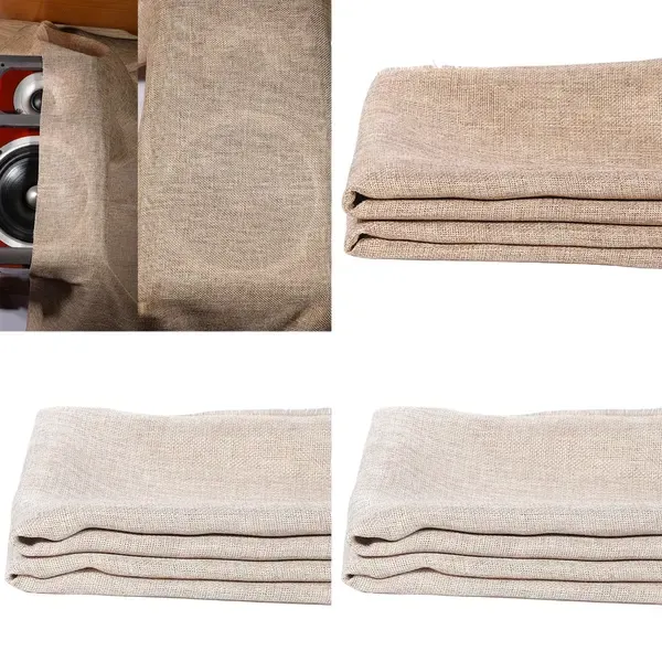 Polyester Speaker Grill Cloth, Acoustic Dustproof Fabric for Speaker Repair, Home Theatre and Conference Room Use, Khaki, 2 m x 1.5 m