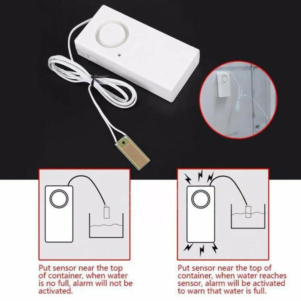 Smart Water Leak Sensor Alarm, 130 dB Leakage Detector Alert System for Home Kitchen Bathroom, White, Daily Comfort Use