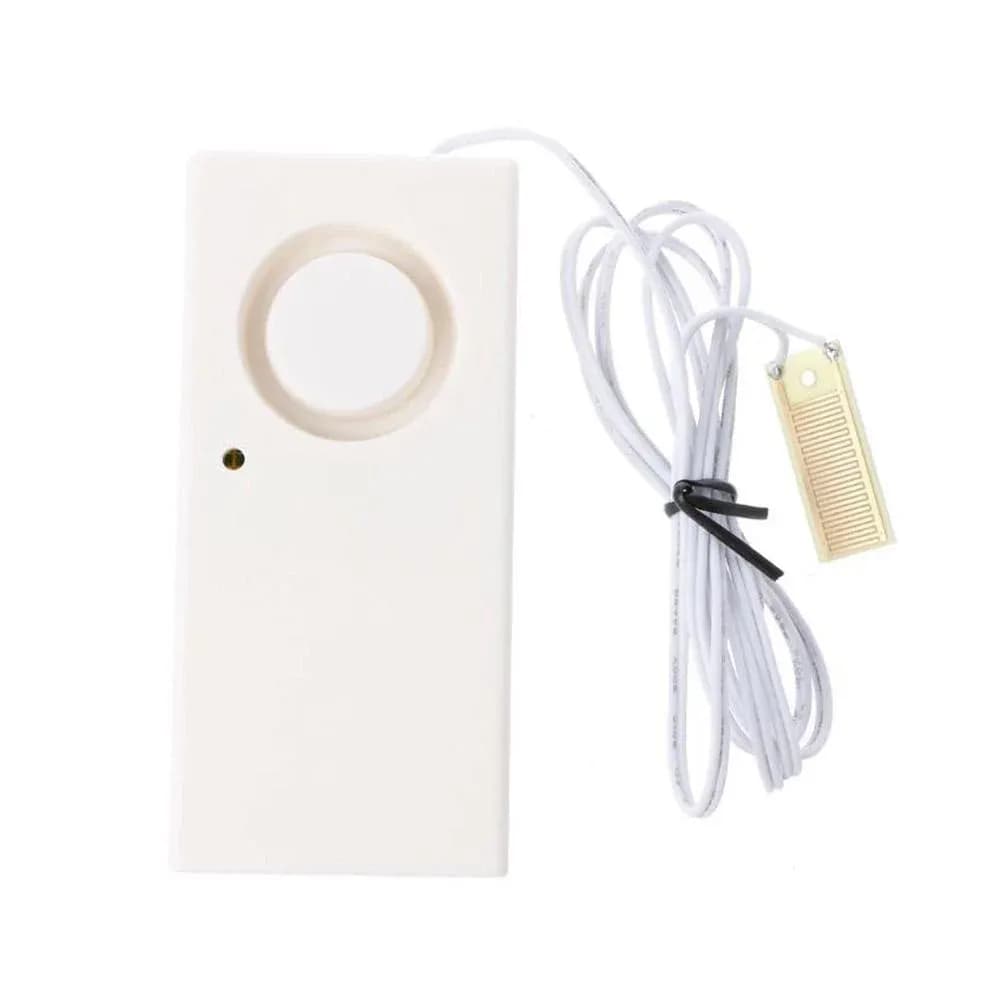 Water Leak Sensor Alarm Compact 130 dB Detector for Home Kitchen Bathroom White