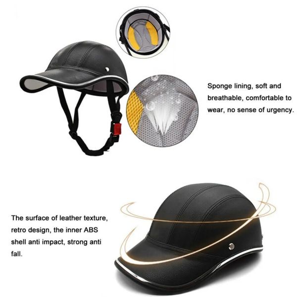 Motorcycle Half Helmet Cap Half Helmet Electric Bike Scooter UV Protection Safety Helmet 54-60cm Silver Silver, Made of Fabric