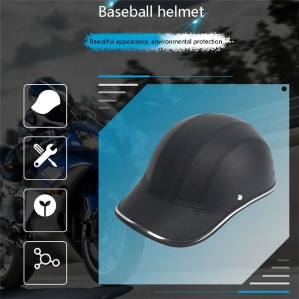 Motorcycle Half Helmet Cap Half Helmet Electric Bike Scooter UV Protection Safety Helmet 54-60cm Silver Silver, Made of Fabric