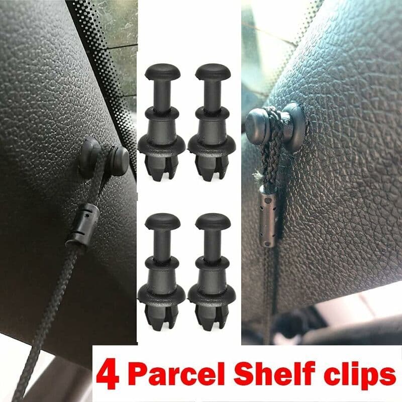 Trunk Shelf Clip Set 4 Piece Durable Plastic Replacement Audi VW Black