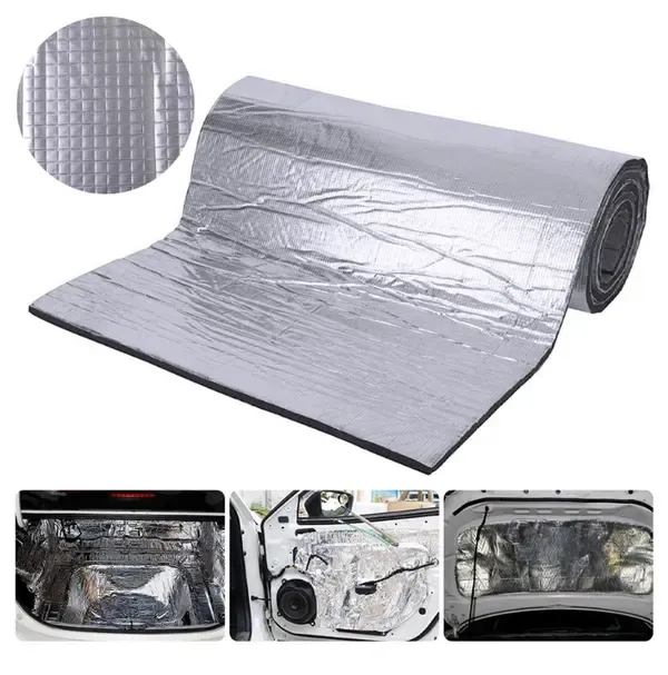 Acoustic insulation mat compatibility with cars 50x200cm, 10MM soundproofing foam soundproofing, waterproof, Made of Aluminum