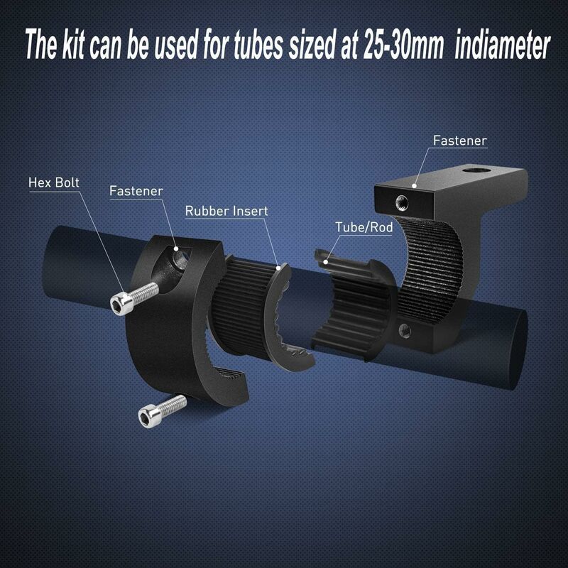 Heavy Duty 2pcs 19-30mm Roof Rack Bracket LED Light Holder Roll Bar Clamps Clamp,for Roll Cage Bar for Off Road,SUV