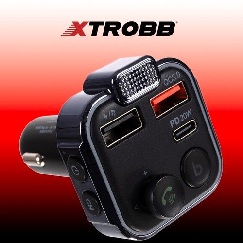 Bluetooth FM Transmitter & Charger 20w - For the car - Car charger, Aluminum + Plastic material, wireless audio upgrade