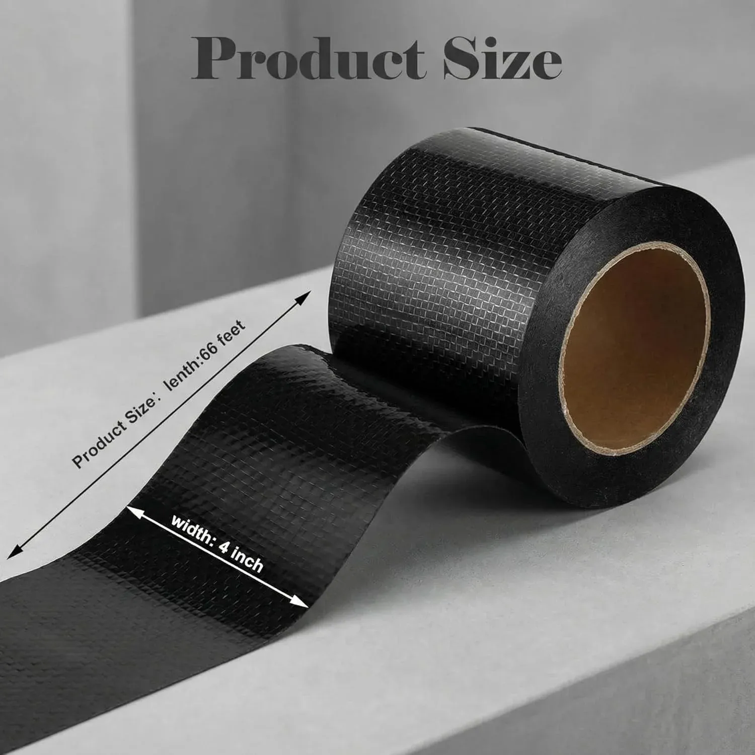 RV Underbelly Tape, Corrugated Waterproof Thick Adhesive Patch for Camper Travel Trailer Mobile Home Tear Repair, Black 2 Pack, 4 Inch X 66 Feet Size