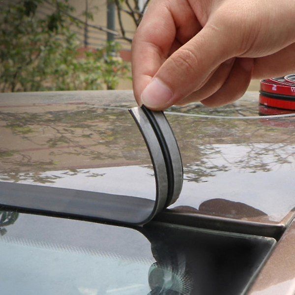Car Rubber Edge Sealing Strip for Roof Window Door and Protective Trim, Noise Dust Rain Reduction, 19mm x 2m Black Trim