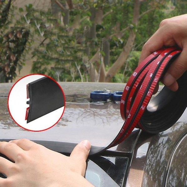 Car Rubber Edge Sealing Strip for Roof Window Door and Protective Trim, Noise Dust Rain Reduction, 19mm x 2m Black Trim