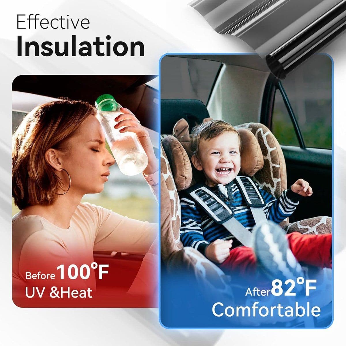 Car Window Film 35% Sun Protection Black 3m x 50cm Privacy Film Blocks UV Radiation