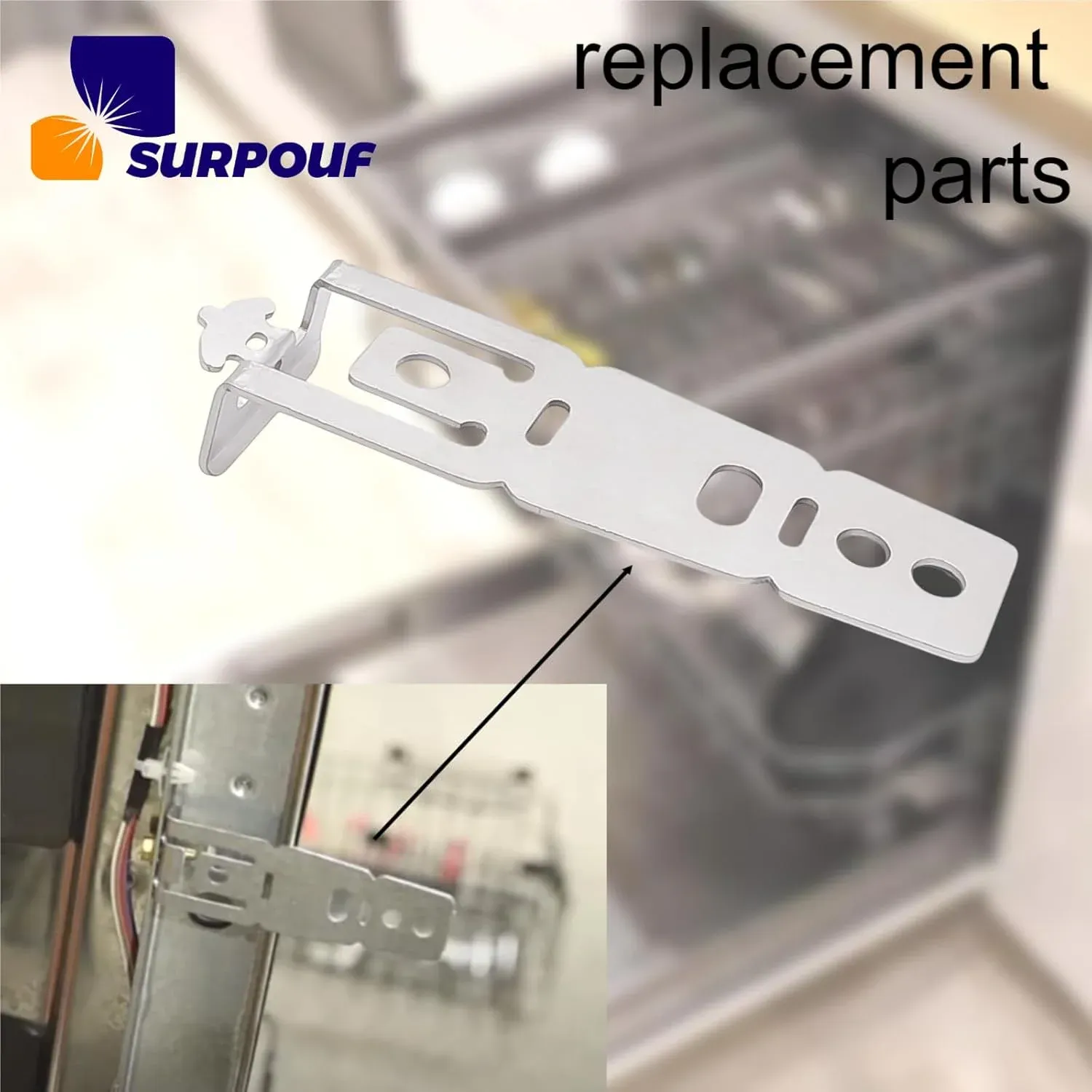 Dishwasher Mounting Bracket 4 Pack WD01X27759 Replacement Parts for GE Hotpoint Dishwashers Silver, Replacement Use