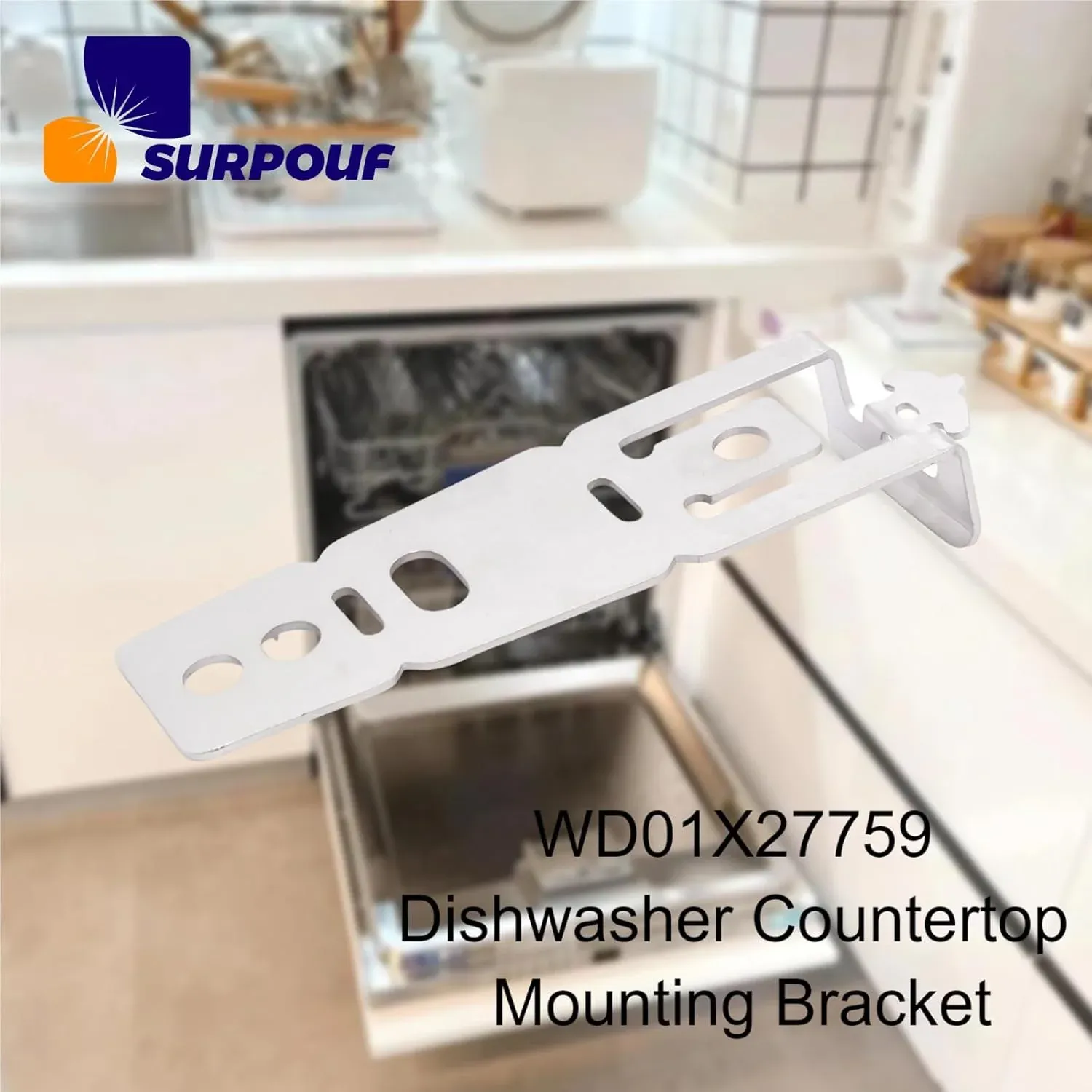 Dishwasher Mounting Bracket 4 Pack WD01X27759 Replacement Parts for GE Hotpoint Dishwashers Silver, Replacement Use