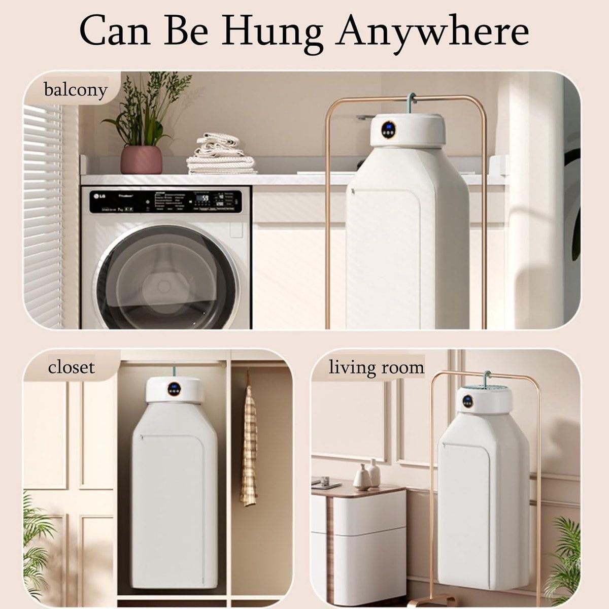 Portable Dryer, Mini Electric Foldable Dryer With Remote Control And Drying Bag, 360 Degree Hot Air Drying With Smart Timing