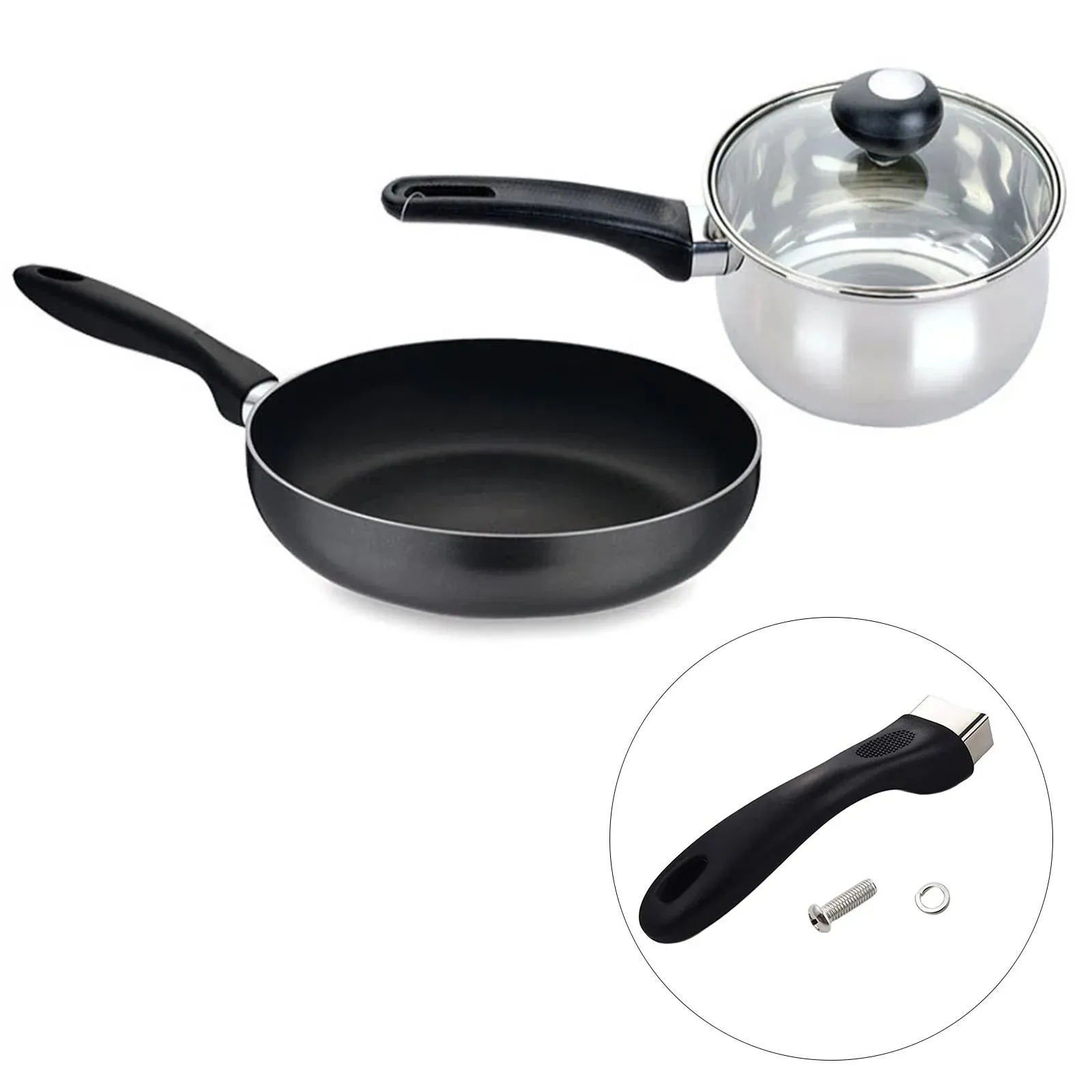 Anti-Scald Pot Handle Cookware Pan Replacement Handle Hand Grip Long Handle Replacement Hand Saucepan Cookware Accessories