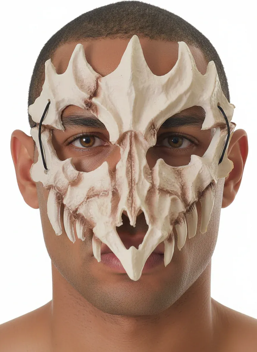 Foam Dragon Skull Half Mask Halloween Accessory