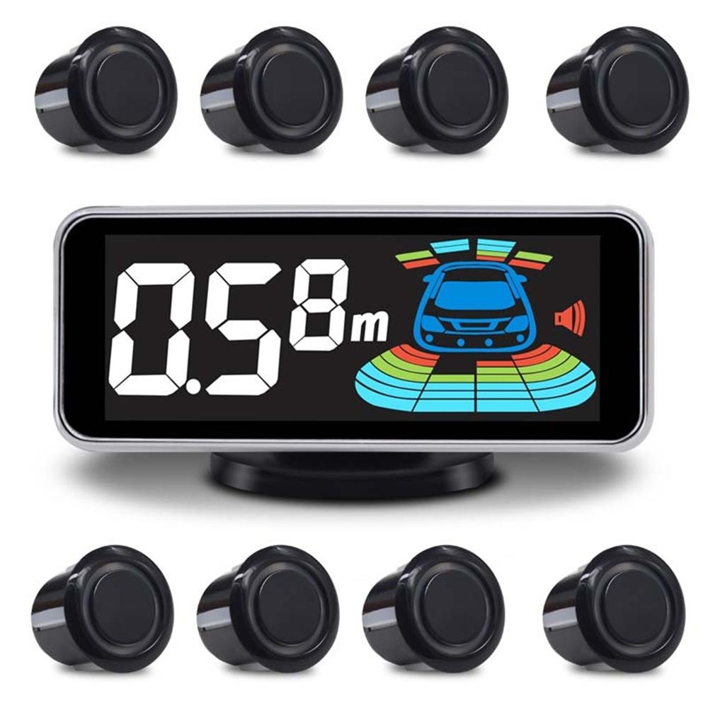 Backup Parktronic System Car Auto Vehicle Reverse with 8 Parking Sensors kit Distance Detection LCD Distance Display Sound Warning …