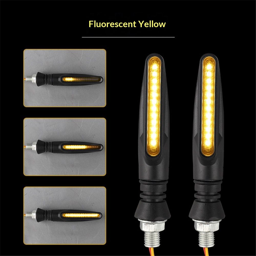 4PCS Motorcycle Indicators - Flowing Turn Signal Lights, Daytime Running and Brake Lights - 12V LED Amber White Red for Motorbike