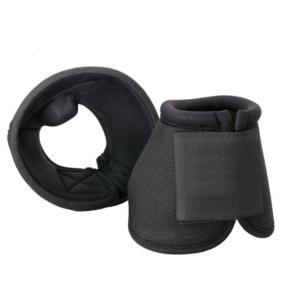Equine Ballistic Overreach Bell Boots - No-Turn Horse Hoof Protection Boots (Sold in Pairs) - Black, Large