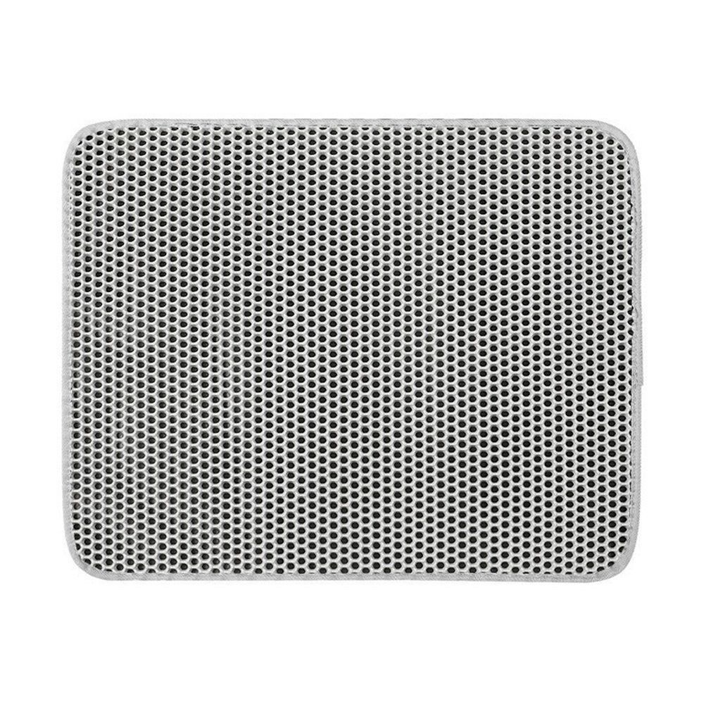 Cat Litter Mat Large Cat Litter Trapping Mat 30x30cm Double Layer Urine and Water Proof Kitty Litter Box Mat grey