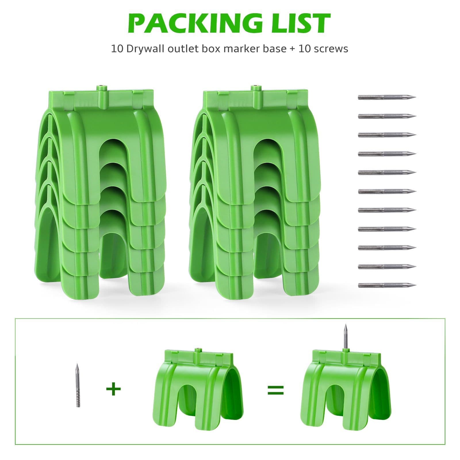 Drywall Outlet Markers No Measuring Needed 10 Piece Green