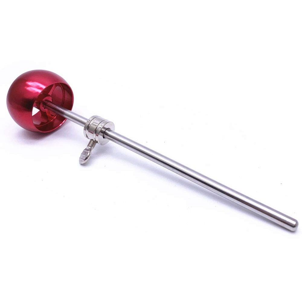 2 Pieces Bass Drum Pedal Beater Aluminum Alloy Hammer Head Percussion Instrument Accessory Part Red