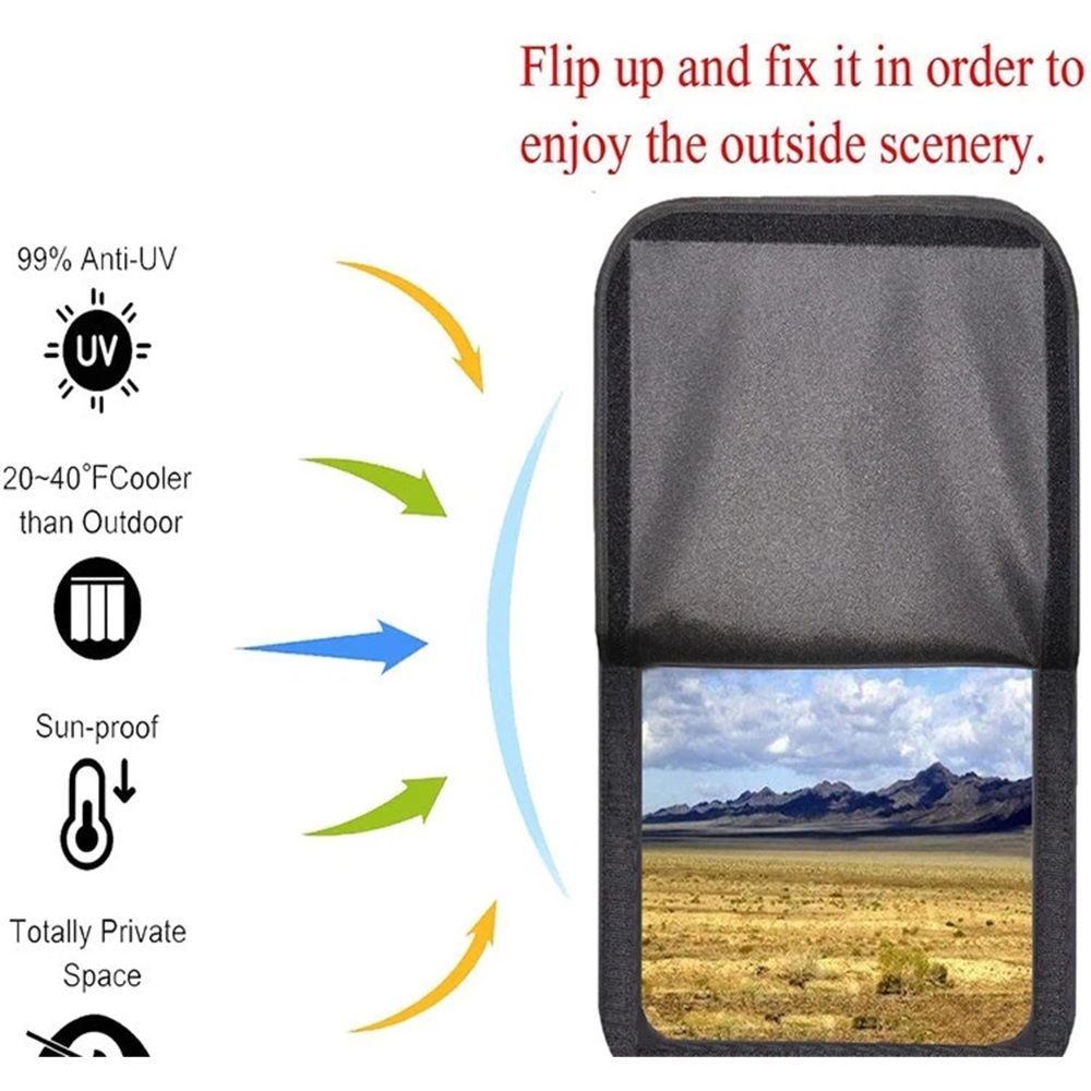 Door Window Shade Cover, RV Door Window Shade Cover,Sun Blackout Fabric for Camper Privacy Entrance