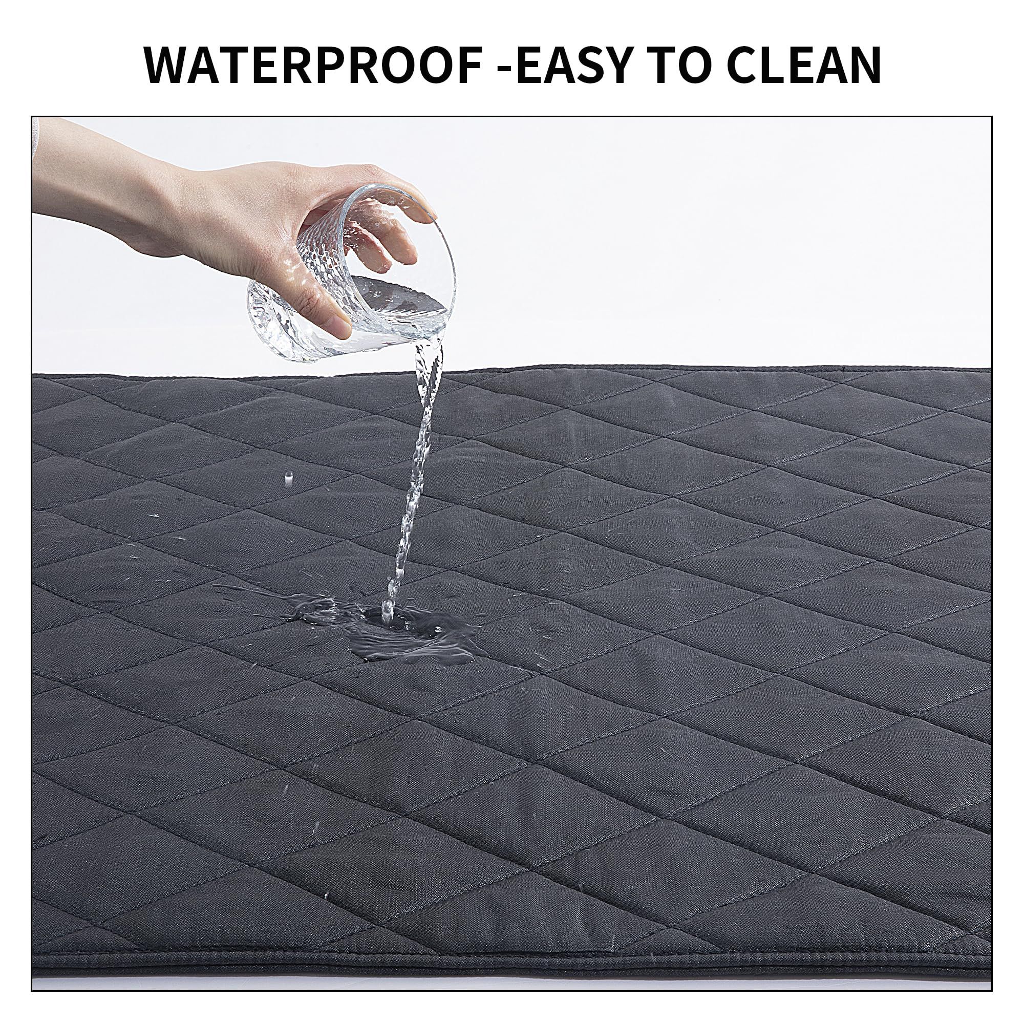 Chew Proof Dog Crate Bed Pad - Indestructible & Water Resistant for Aggressive Chewers, Durable Design for Dog Cage Black 43*58cm