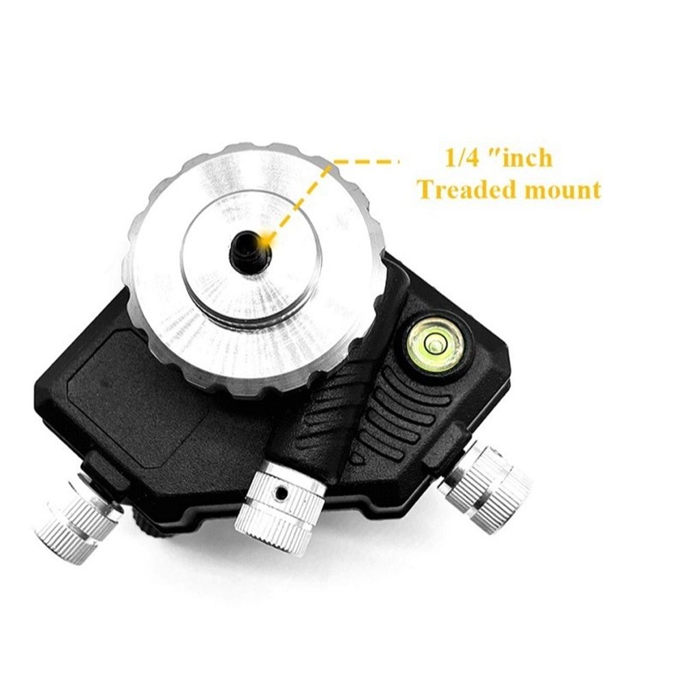 Laser Level Adapter Micro-adjust Fine Metal 360-Degree Rotating Base Tripod Connector, Standard 1/4 "-20 Male Thread Compatible with most Laser Level Devices