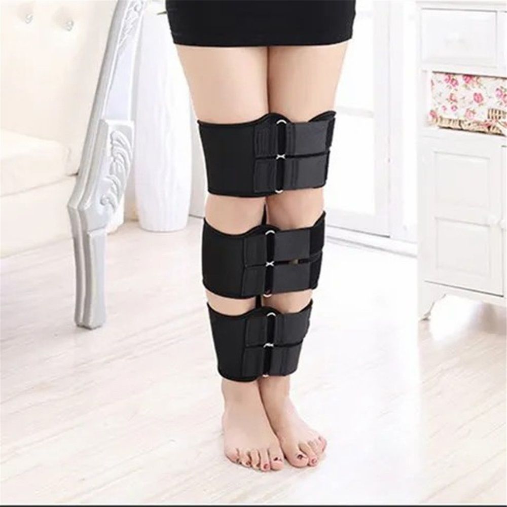 O/X Leg Type Correction Belt, Adjustable Legs Posture Correction Belt 3 in 1 Pack, Knee Belt Correction for Adults ( Black)