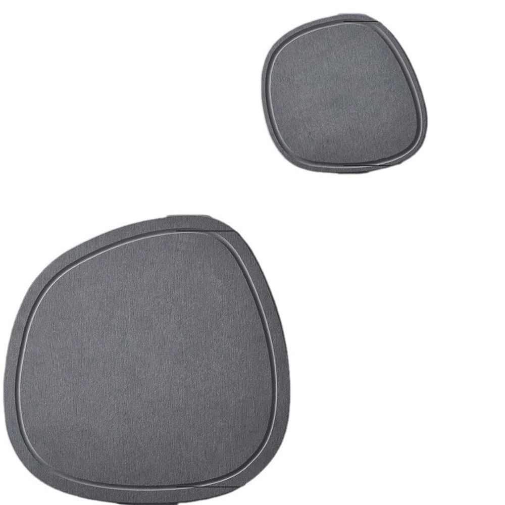 Diatomaceous Earth Plant Saucer for Indoor, 2 Pack Irregular 6.7 Inch 12 Inch, Instant Dry Pot Saucer, Plant Drip & Drainage Tray for Indoor, Stone Gray