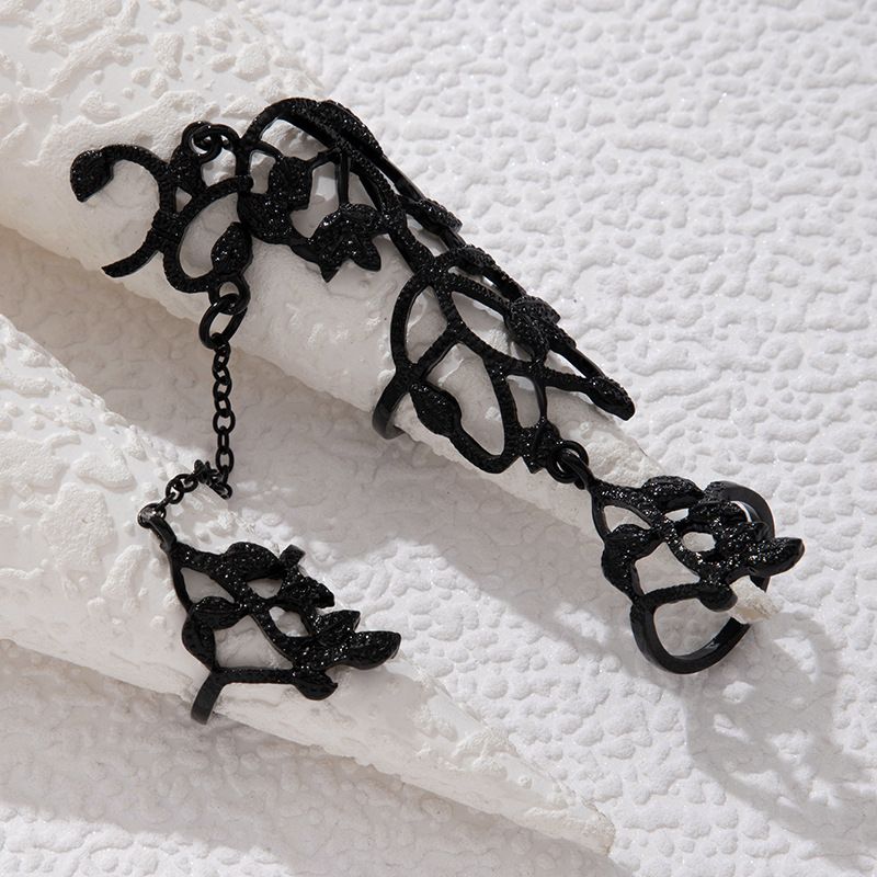 Multiple Rings Finger Stack Knuckle Band Punk Hand Chain Ring Finger Bracelets Beach Slave Bracelet Jewelry for Women and Girls