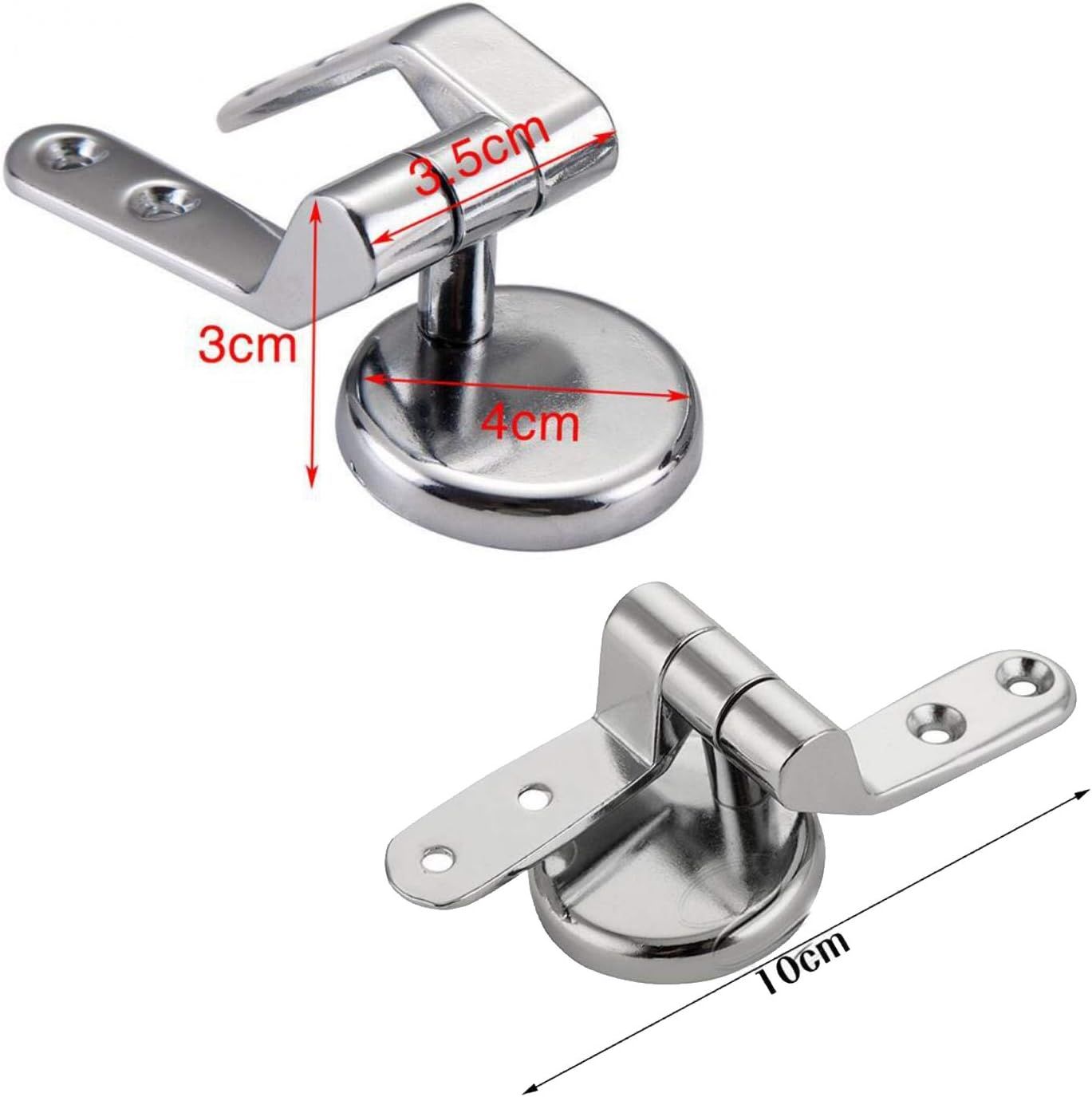 1 Pair Zinc Alloy Toilet Seat Hinge Mountings with Bolts Screw and Nuts Top Tightening Toilet Lid Hinge Toilet Replacement Part