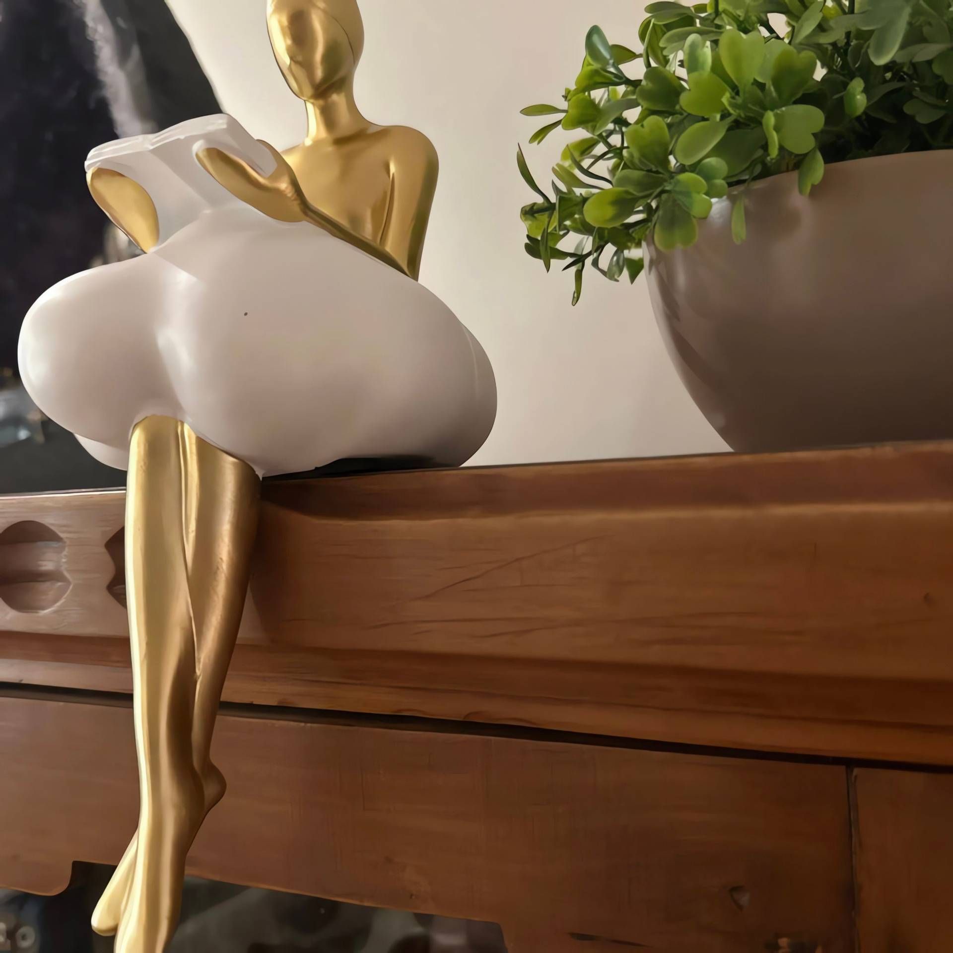 Art Statue Decor Abstract Art Sculpture Cloud Girl Creative Resin Character Statue Figurine for Living Room,Bedroom,Tabletop