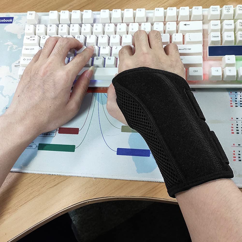 Wrist Brace Carpal Tunnel Right Hand for Men Women, Night Wrist Sleep Supports Splints Arm Stabilizer with Compression Sleeve